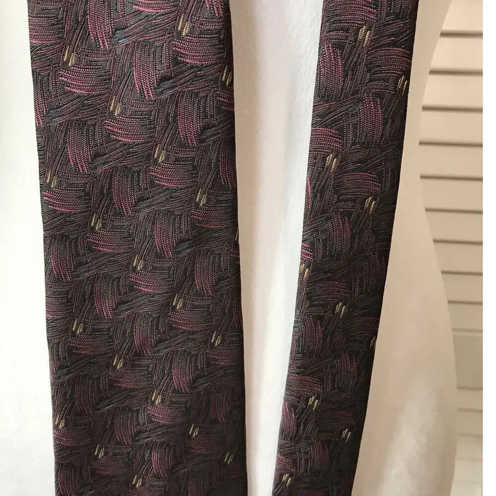Vtg American Edition Retro Whimsigoth Textured Geometric Wide Necktie Men 56”